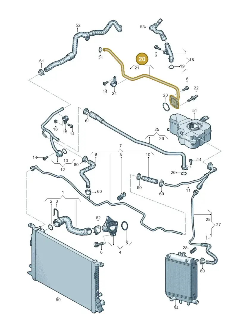 079121071CM — Audi A8L qu. 3.0 TDI (2013-2018) diagram 771121400, position 20