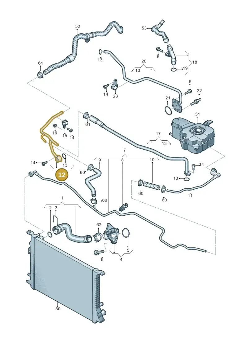 079121085N — Audi A8L qu. 3.0 TDI (2013-2018) diagram 696121500, position 12