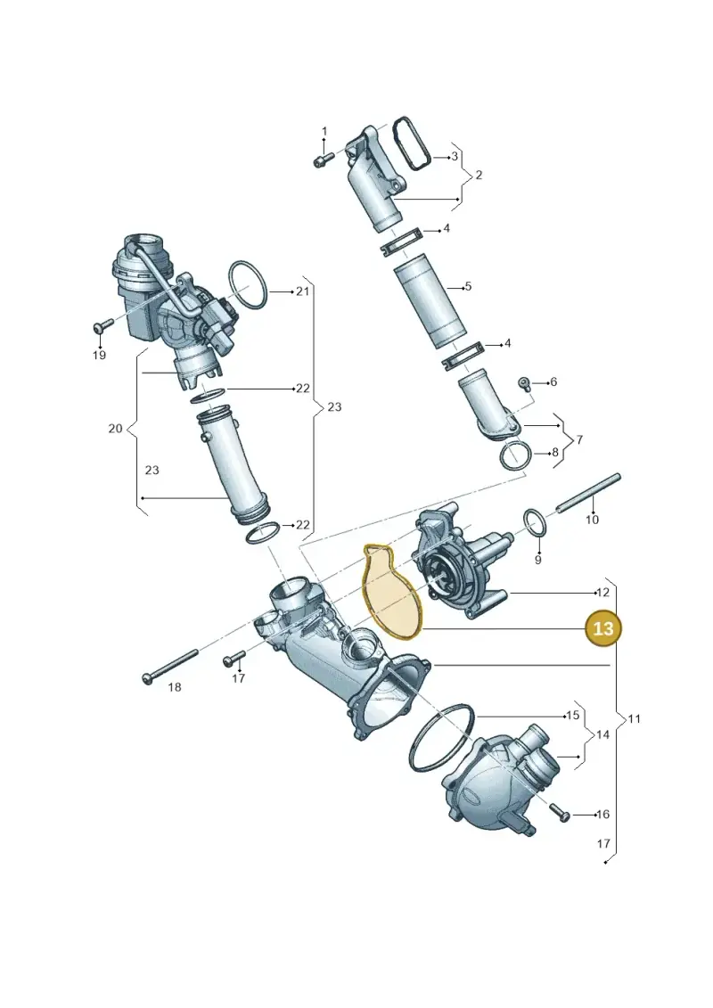 079121119H — Audi A7 Sportback (2014-2018) diagram 696121070, position 13