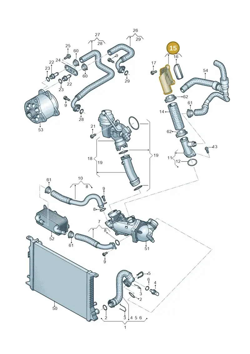 079121127E — Audi A8L qu. 3.0 TDI (2013-2018) diagram 696121510, position 15