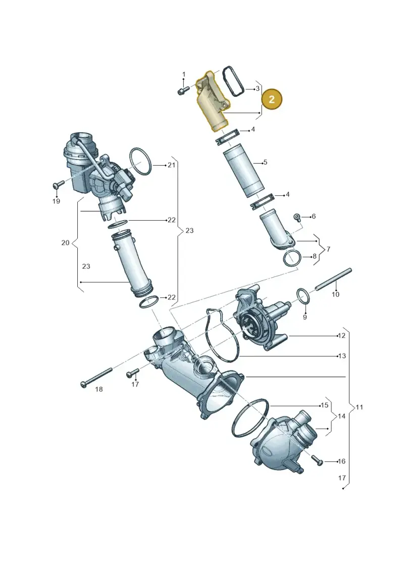 079121127E — Audi A7 Sportback (2014-2018) diagram 696121070, position 2