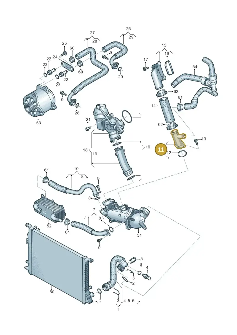 079121147C — Audi A8L qu. 3.0 TDI (2013-2018) diagram 696121510, position 11