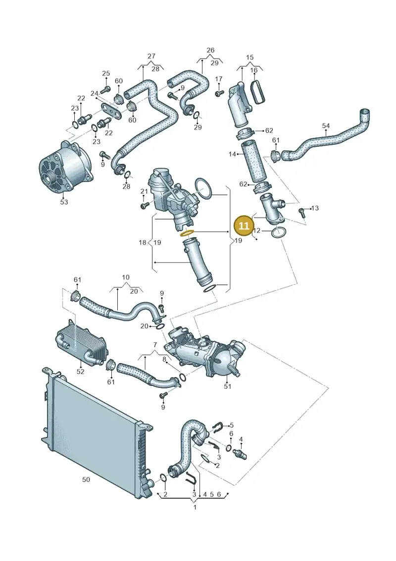 079121147C — Audi A8L qu. 3.0 TDI (2013-2018) diagram 771121410, position 11
