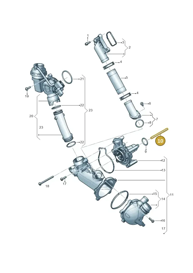 079121236D — Audi A7 Sportback (2014-2018) diagram 696121070, position 10