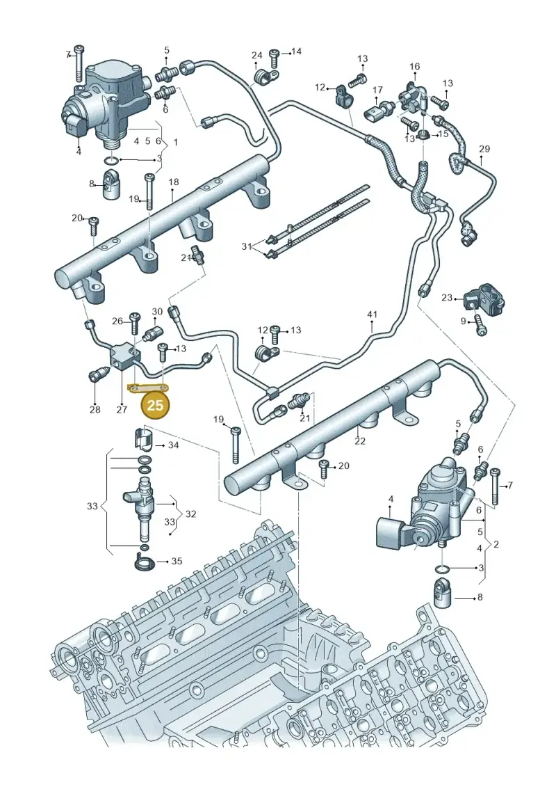 079127233E — Audi R8 qu. 5.2 (2012-2015) diagram 752133200, position 25