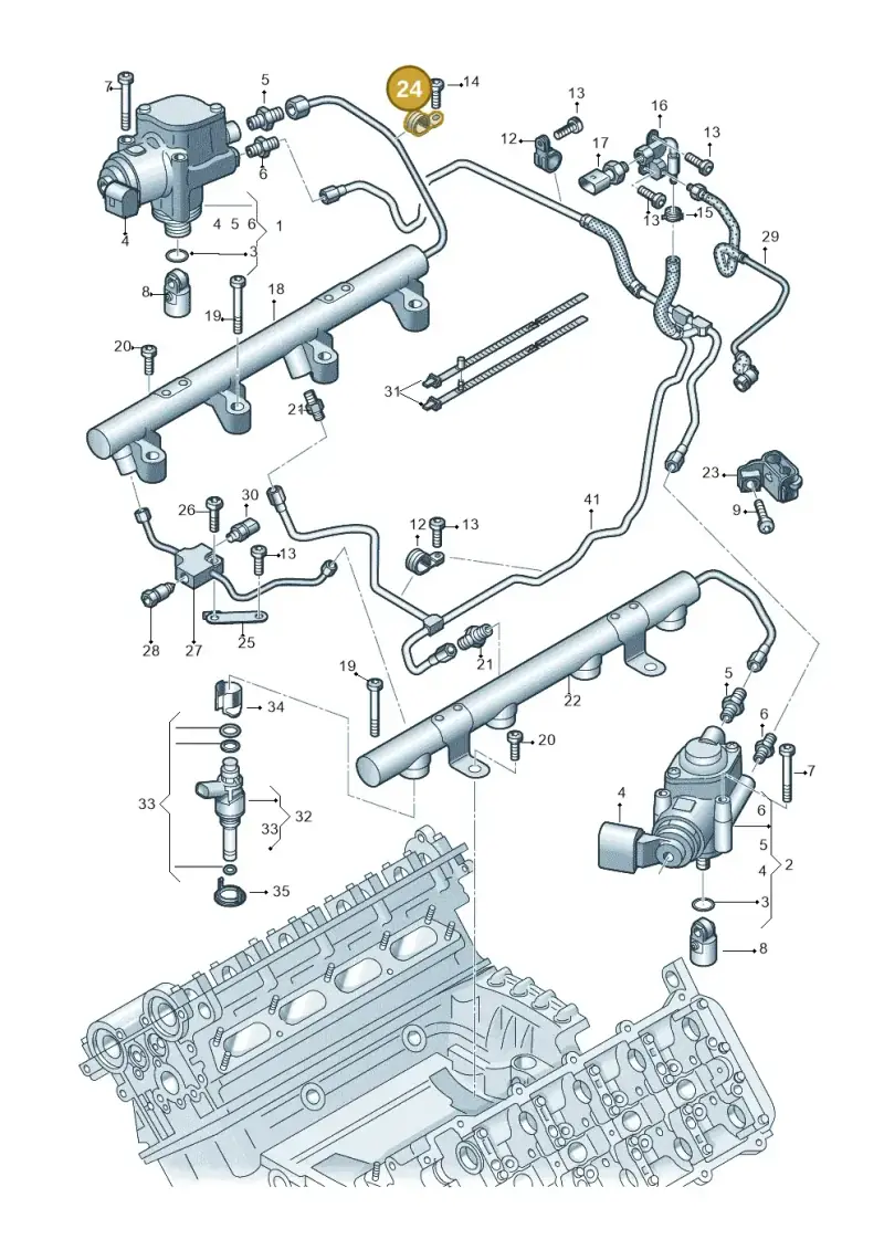 079127233G — Audi R8 qu. 5.2 (2012-2015) diagram 752133200, position 24