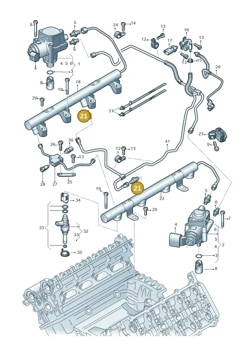 079130757 — Audi R8 qu. 5.2 (2012-2015) diagram 752133200, position 21