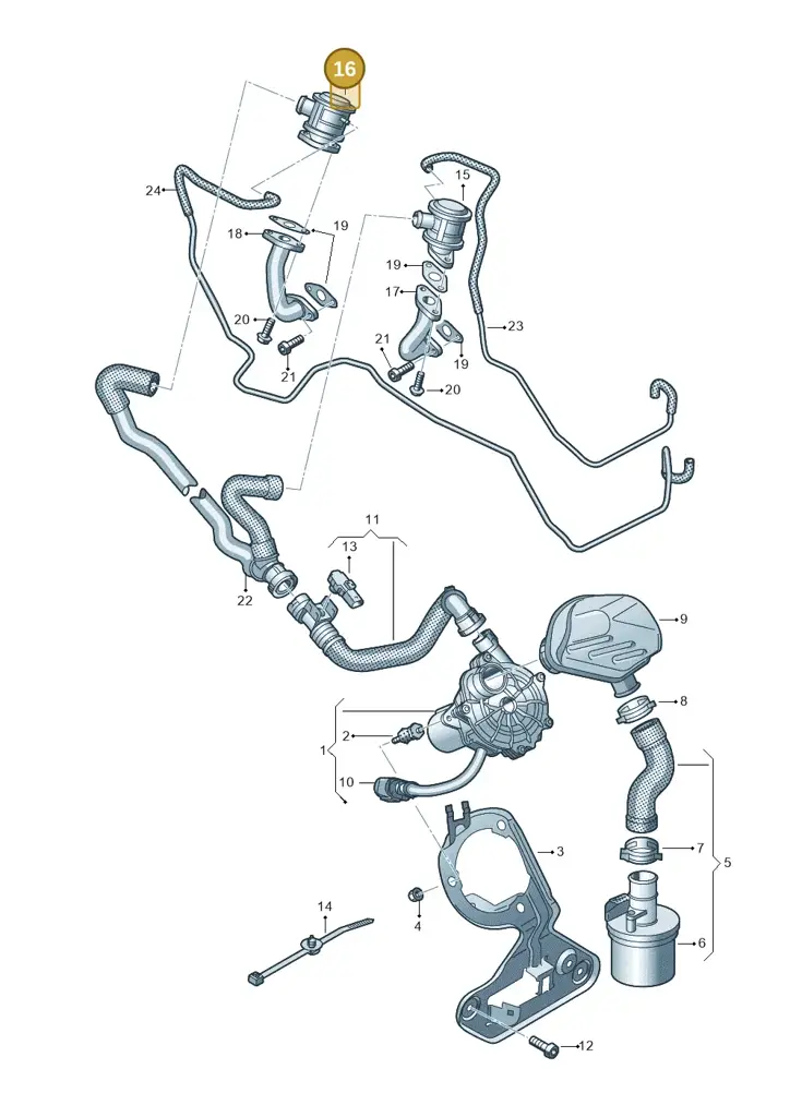 079131101AJ — Audi A7 Sportback (2014-2018) diagram 711131400, position 16