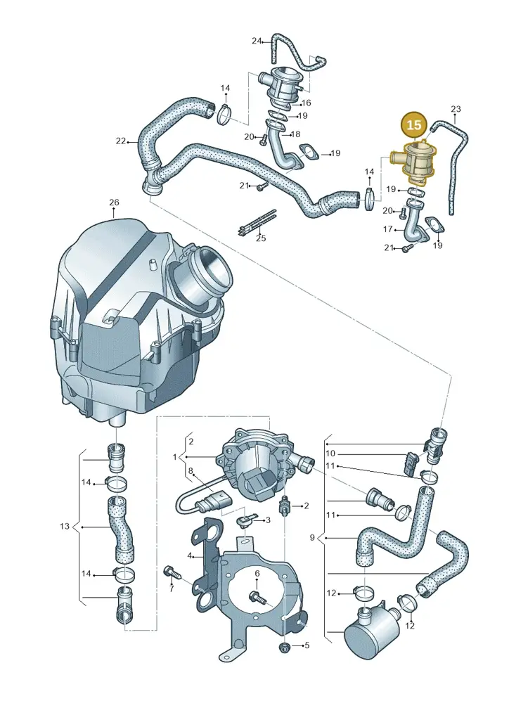 079131101AK — Audi A8L qu. 3.0 TDI (2013-2018) diagram 696131230, position 15