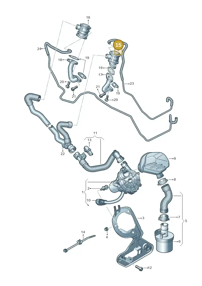 079131101AR — Audi A7 Sportback (2014-2018) diagram 711131400, position 15