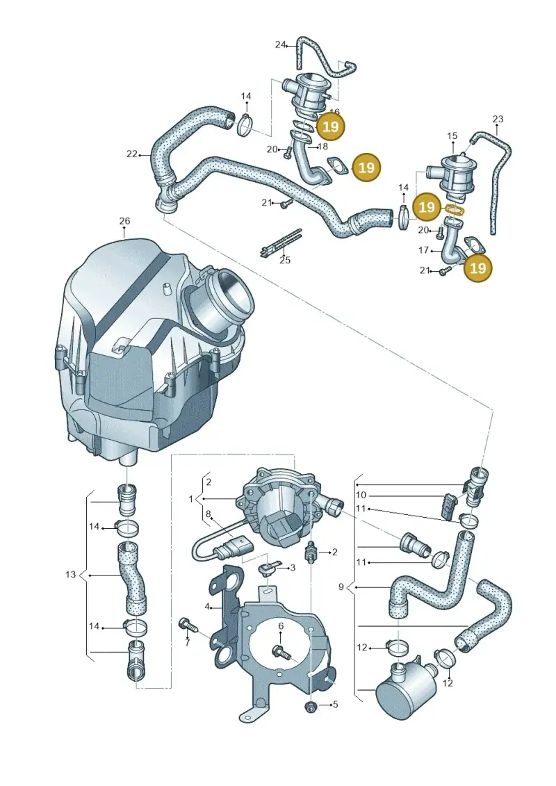 079131120F — Audi A8L qu. 3.0 TDI (2013-2018) diagram 696131230, position 19