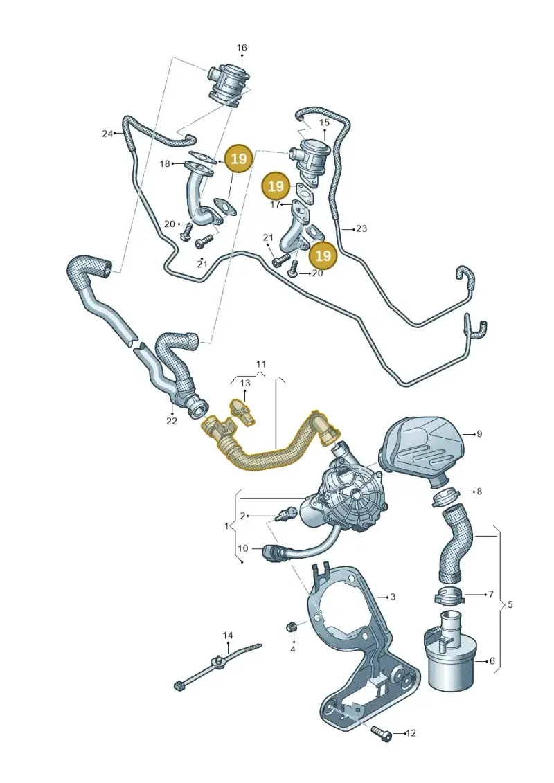 079131120F — Audi A6 qu. 3.0 tdi (2014-2018) diagram 711131400, position 19