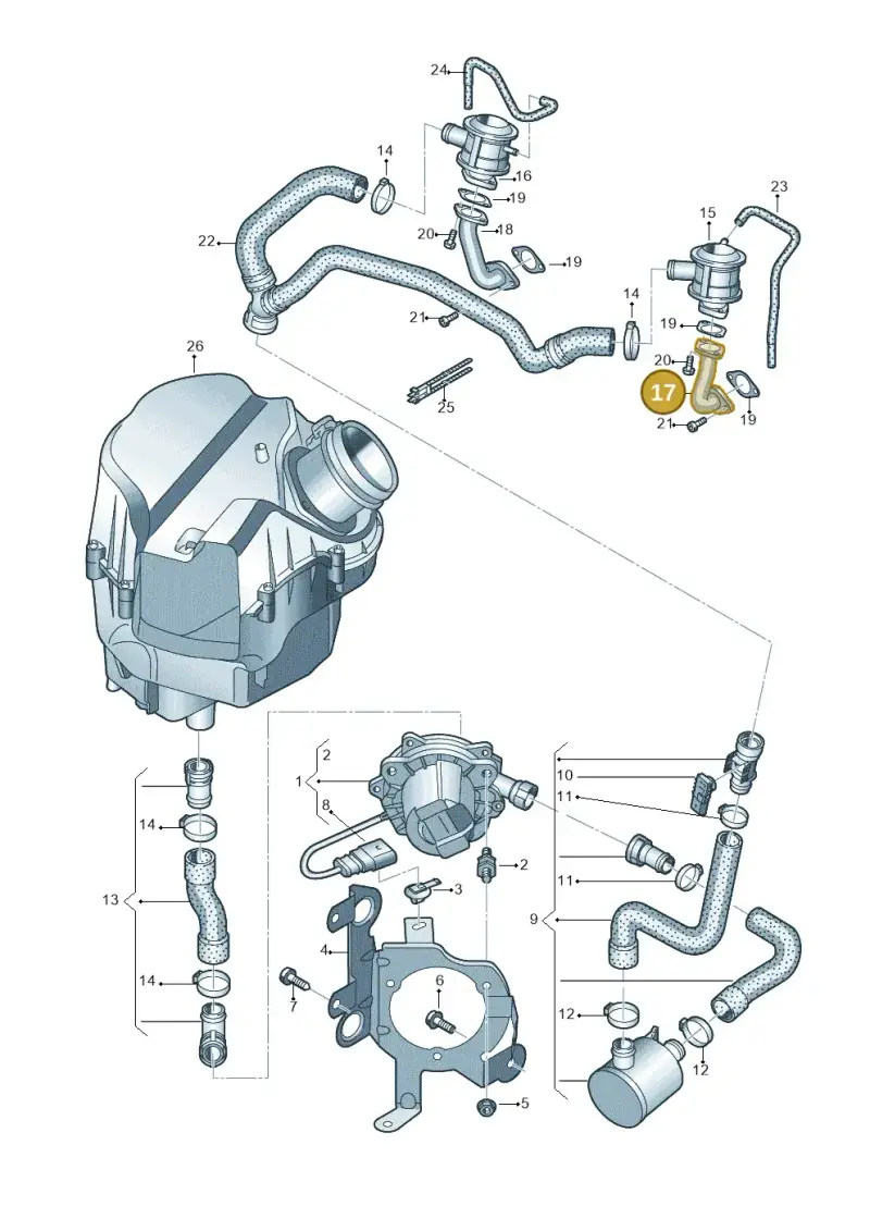 079131166AQ — Audi A8L qu. 3.0 TDI (2013-2018) diagram 696131230, position 17