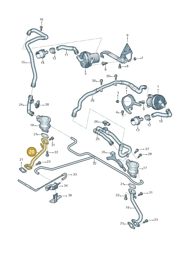 079131166E — Audi R8 qu. 5.2 (2012-2015) diagram 618131300, position 20