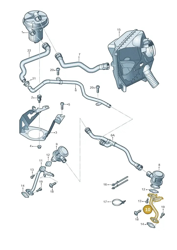 079131166L — Audi A6 2.7 TDI (2008-2011) diagram 603131150, position 10