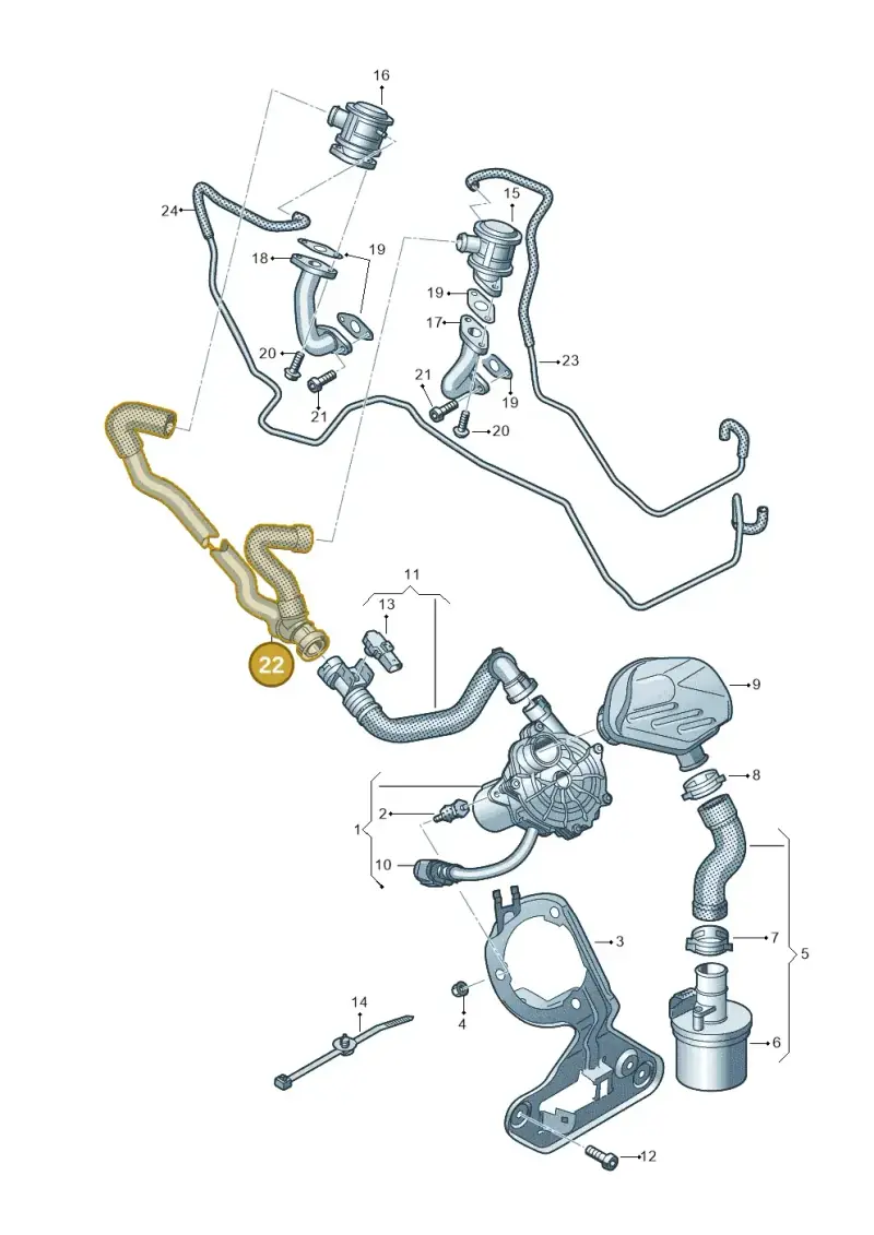 079131605BB — Audi A7 Sportback (2014-2018) diagram 711131400, position 22