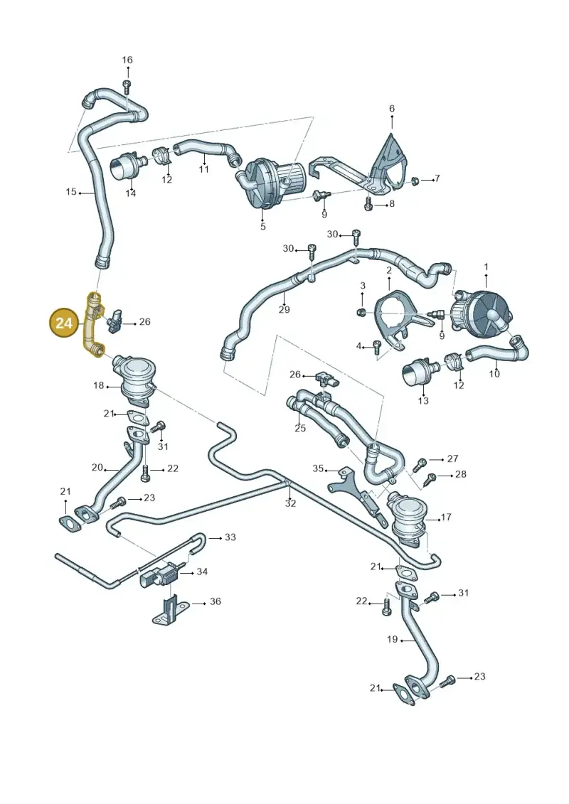 079131605BD — Audi R8 qu. 5.2 (2012-2015) diagram 618131300, position 24