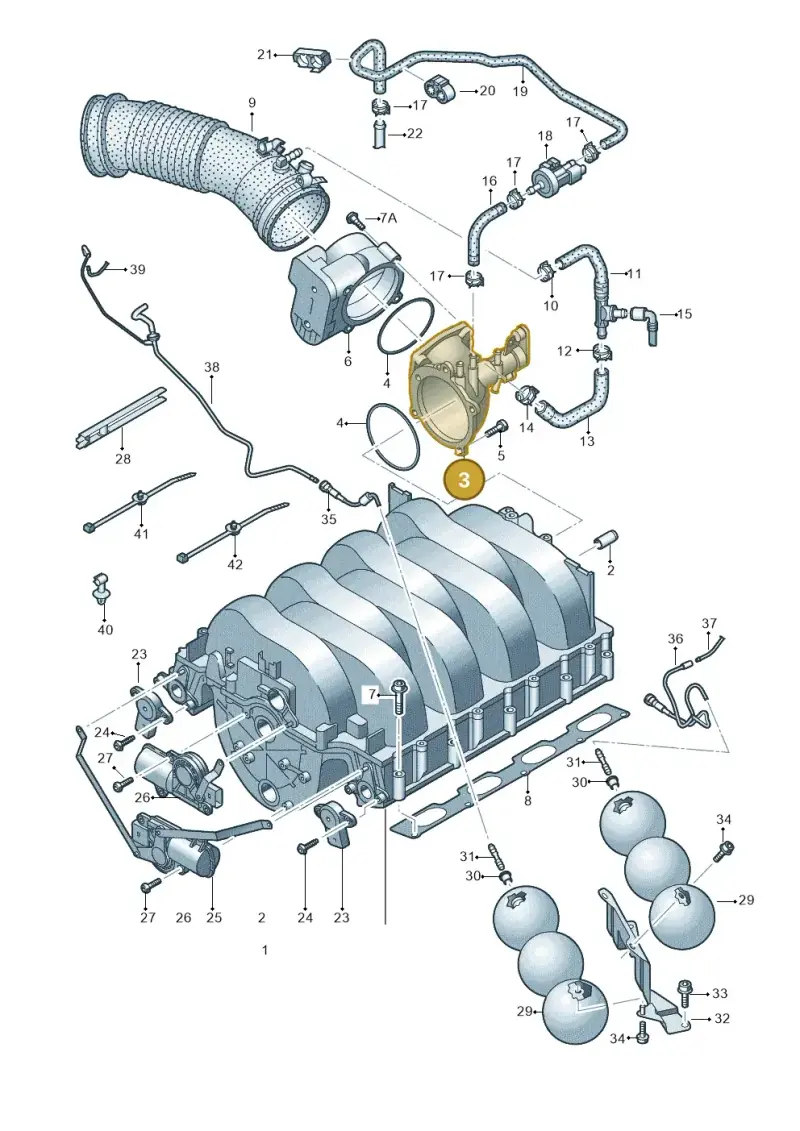 079133021C — Audi A8/S8/qu. lang    08> (2007-) diagram 291133630, position 3