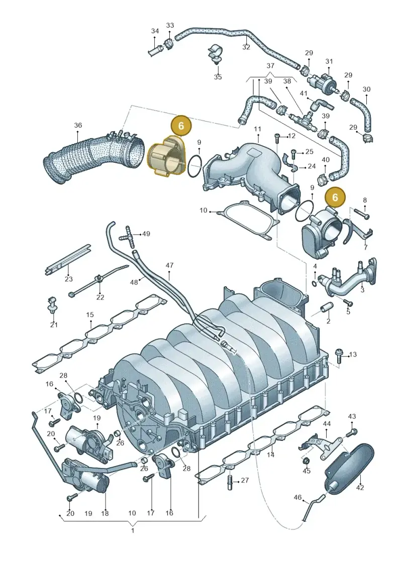 079133062C — Audi A6 2.7 TDI (2008-2011) diagram 448133910, position 6