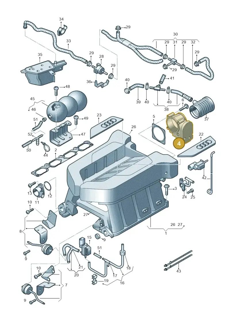 079133062C — Audi R8                08> (2007-) diagram 618133100, position 4
