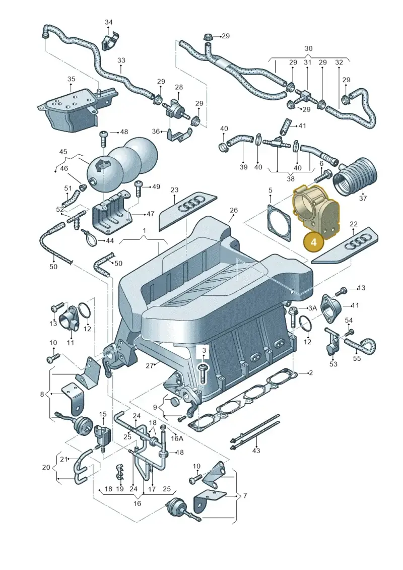 079133062C — Audi R8 qu. 5.2 (2012-2015) diagram 752133100, position 4