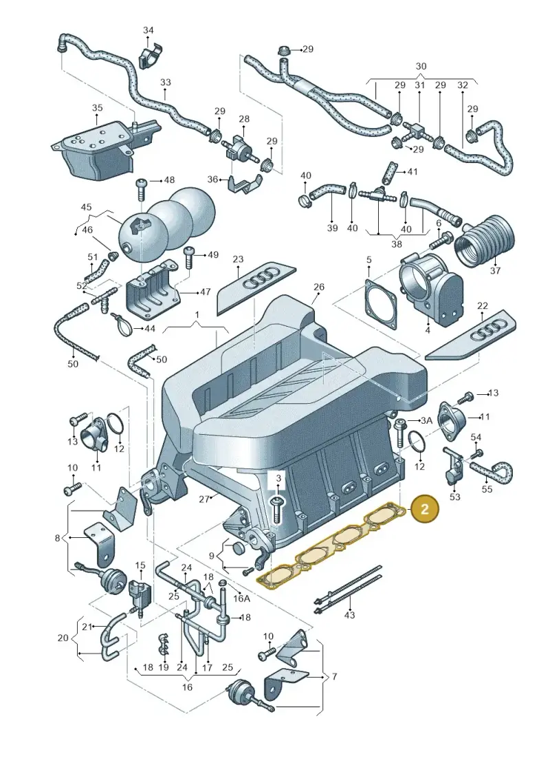 079133074B — Audi R8 qu. 5.2 (2012-2015) diagram 752133100, position 2