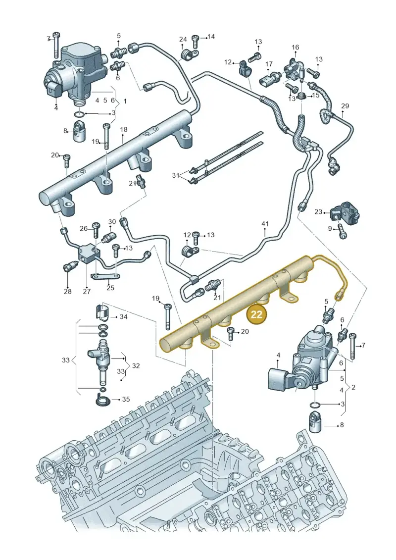 079133315BA — Audi R8 qu. 5.2 (2012-2015) diagram 752133200, position 22