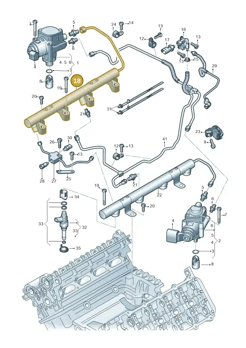 079133316BA — Audi R8 qu. 5.2 (2012-2015) diagram 752133200, position 18