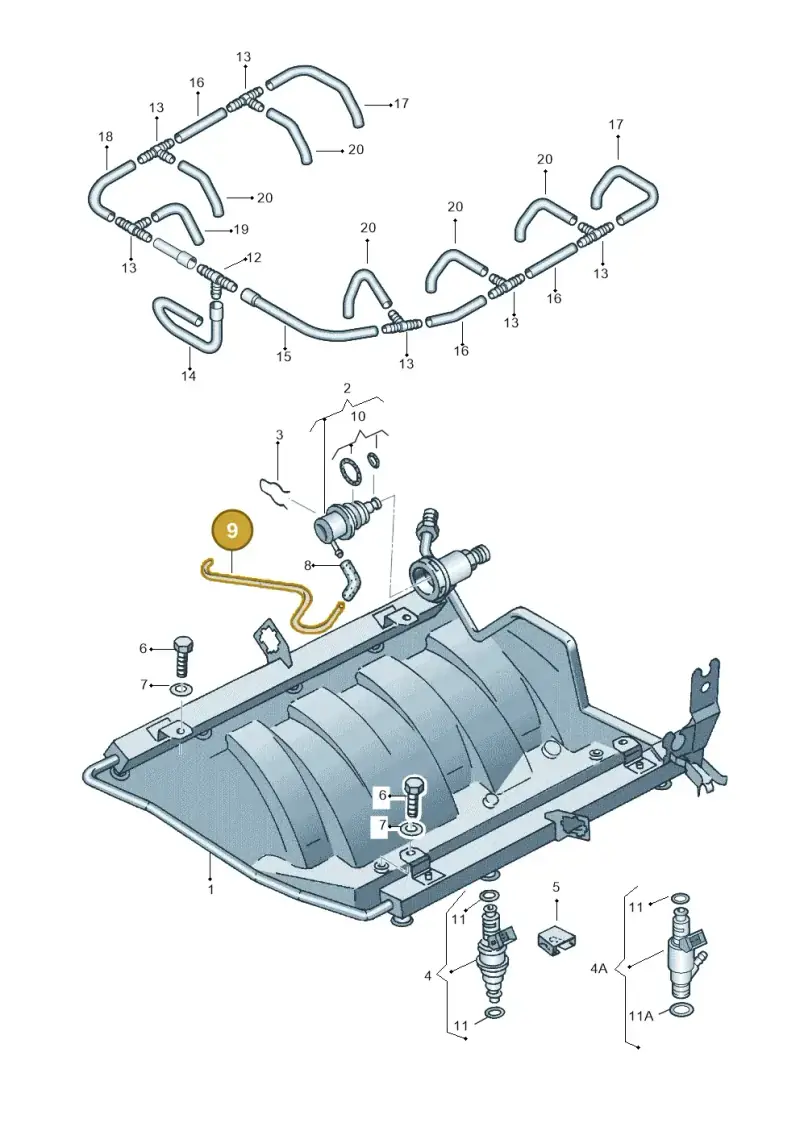 079133369 — Audi A4/S4 Cabrio./qu. 07> (2006-) diagram 153133970, position 9