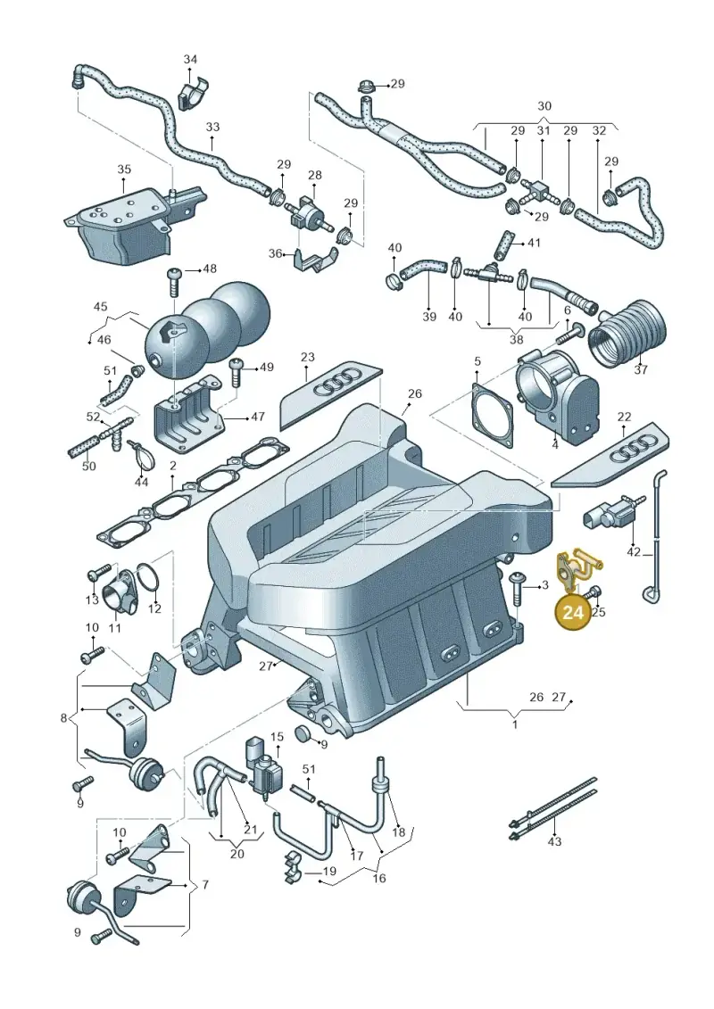 079133424P — Audi R8                08> (2007-) diagram 618133100, position 24