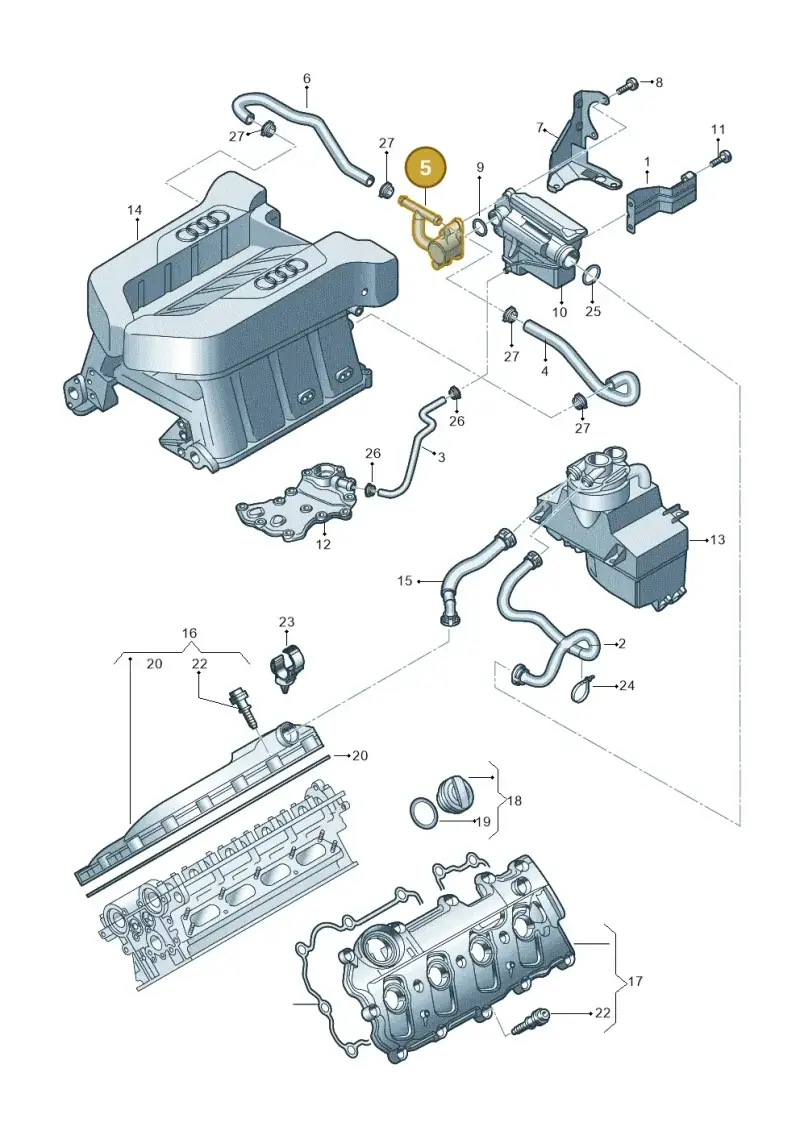079133424P — Audi R8 qu. 5.2 (2012-2015) diagram 752103310, position 5
