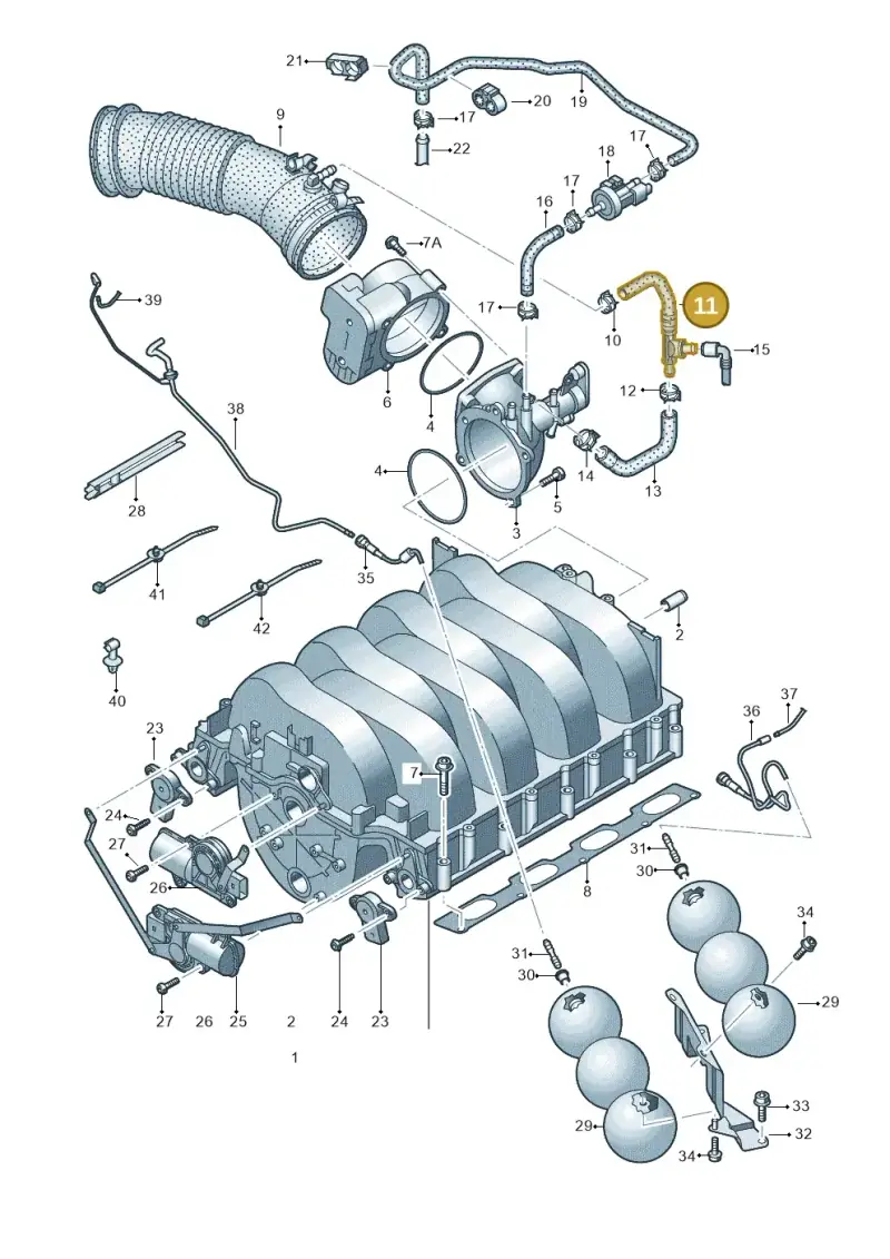 079133750C — Audi A8/S8/qu. lang    08> (2007-) diagram 291133630, position 11