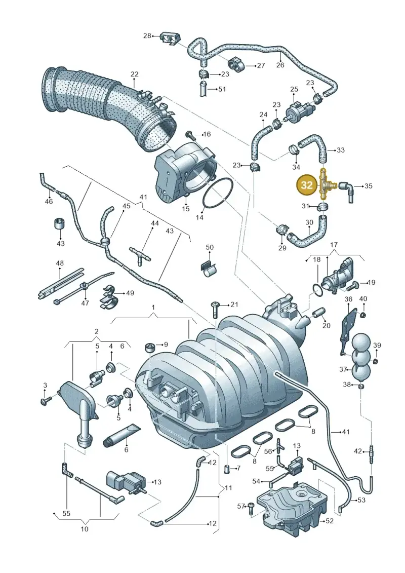 079133750C — Audi A6 2.7 TDI (2008-2011) diagram 620133830, position 32