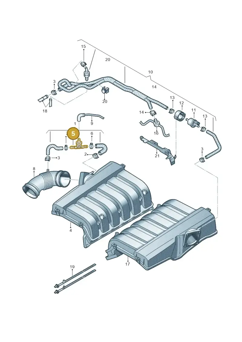 079133753 — Audi A8L qu. 3.0 TDI (2009-2014) diagram 696133840, position 5