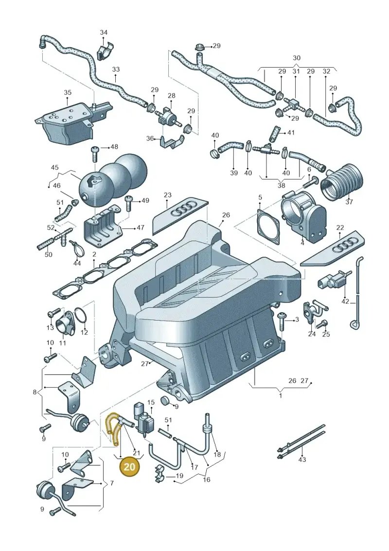 079133773C — Audi R8                08> (2007-) diagram 618133100, position 20