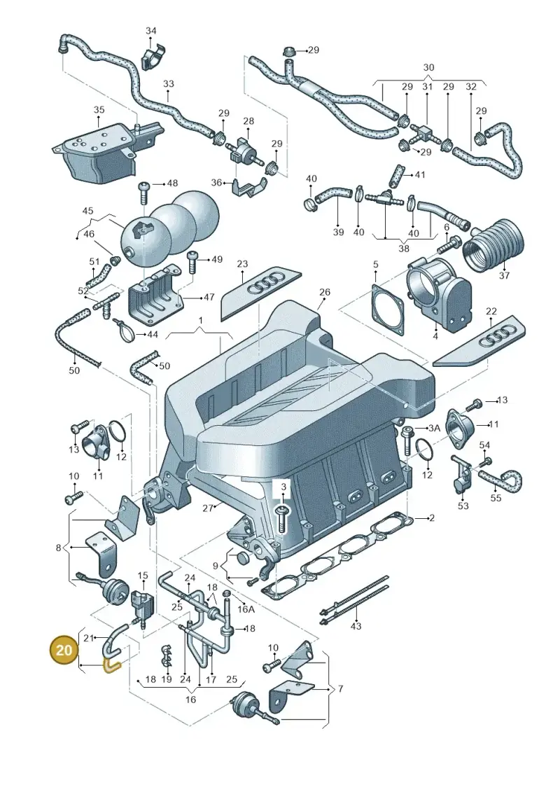079133773C — Audi R8 qu. 5.2 (2012-2015) diagram 752133100, position 20