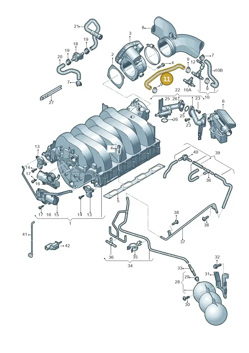079133783H — Audi Q7                07> (2006-) diagram 493133620, position 11