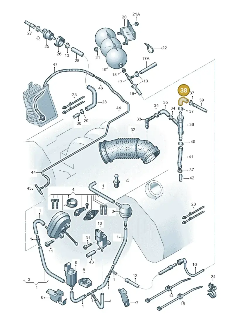 079133784J — Audi A4/S4 Cabrio./qu. 07> (2006-) diagram 249133840, position 38