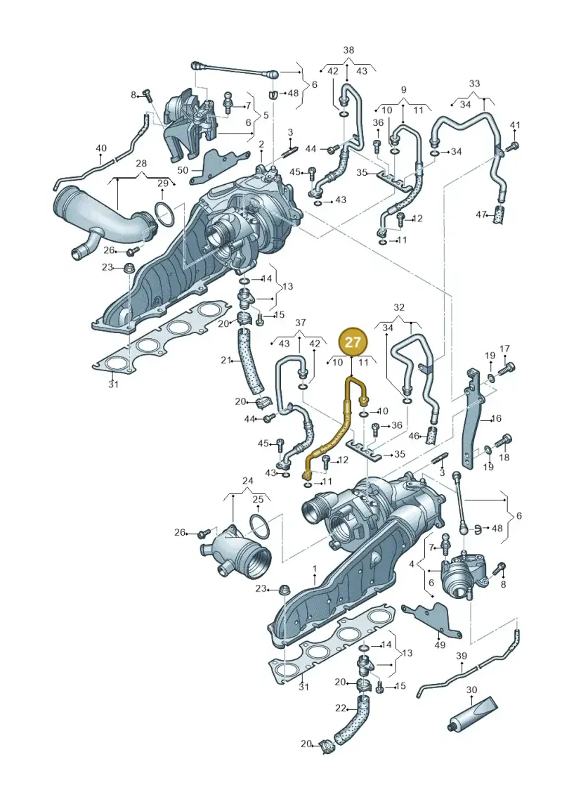 079145141F — Audi A7 Sportback (2014-2018) diagram 696145250, position 27