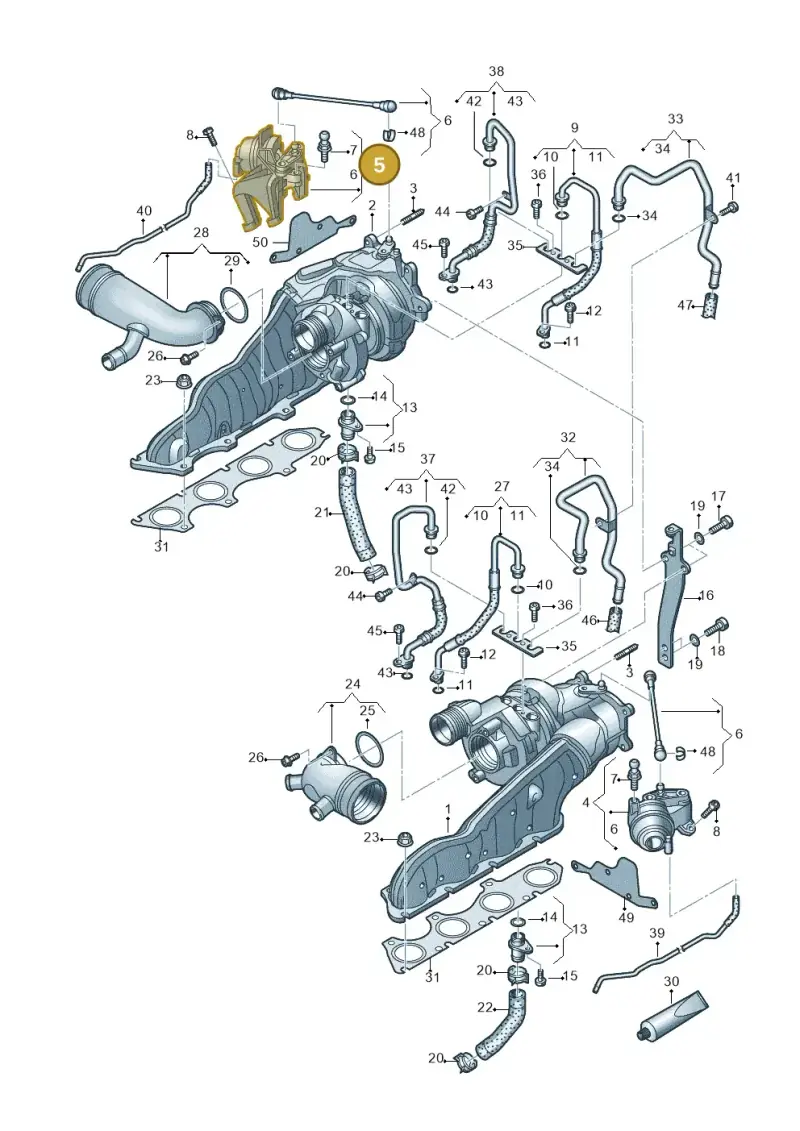 079145462M — Audi A7 Sportback (2014-2018) diagram 696145250, position 5
