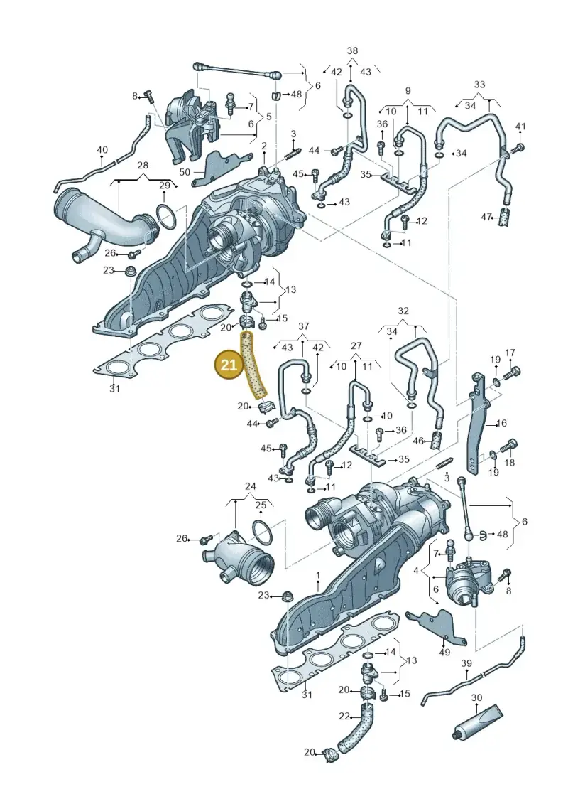 079145742C — Audi A7 Sportback (2014-2018) diagram 696145250, position 21