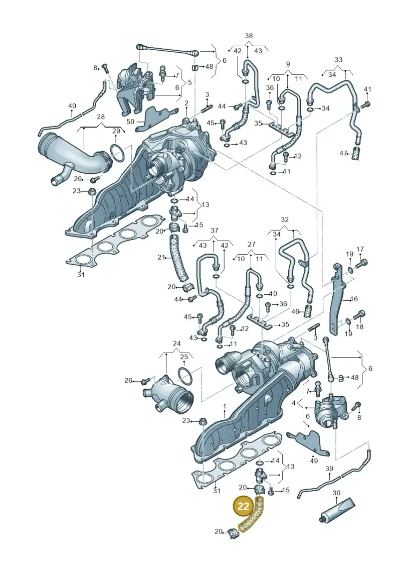 079145743A — Audi A7 Sportback (2014-2018) diagram 696145250, position 22