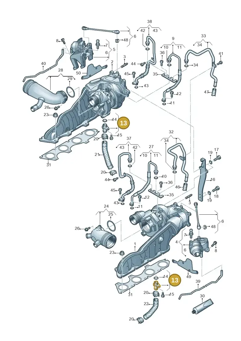 079145748B — Audi A7 Sportback (2014-2018) diagram 696145250, position 13