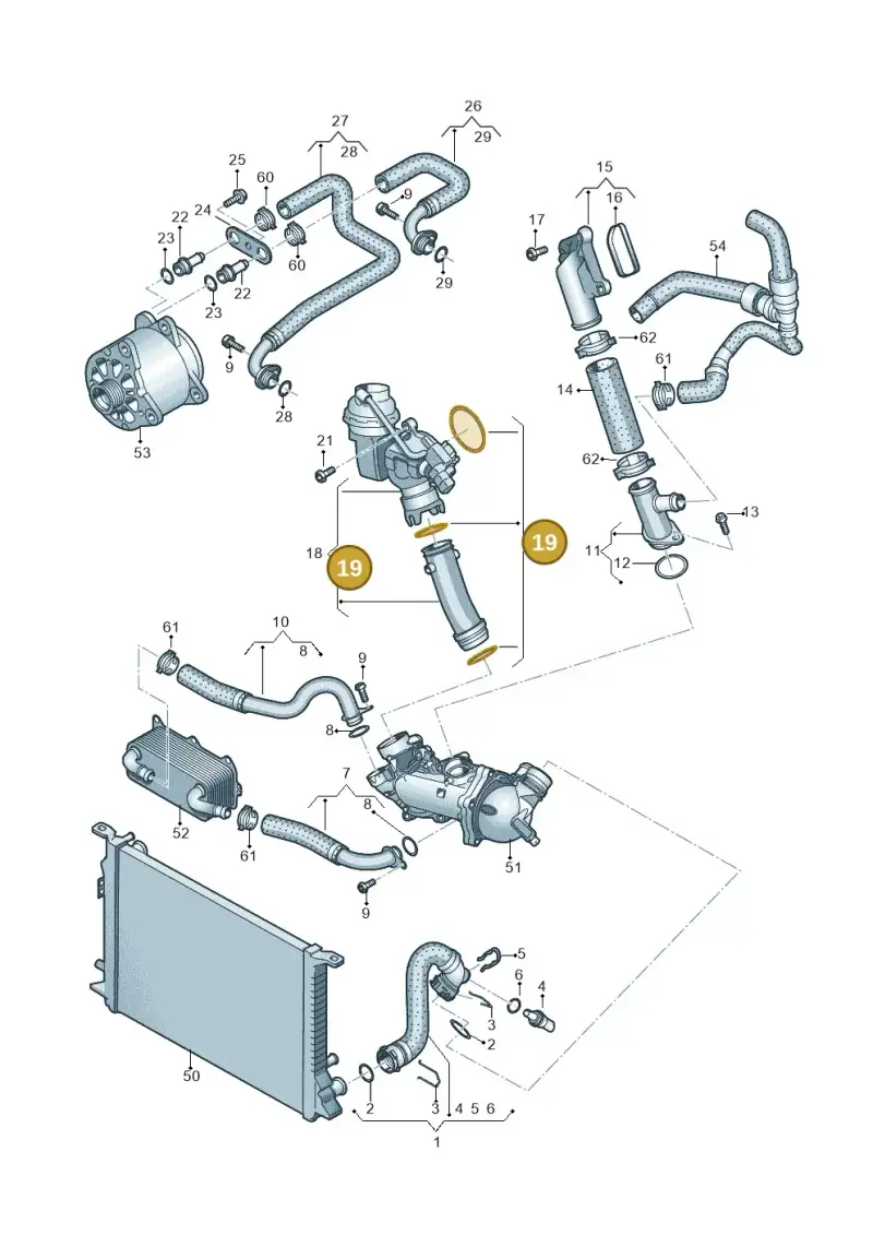 079198013 — Audi A8L qu. 3.0 TDI (2013-2018) diagram 696121510, position 19