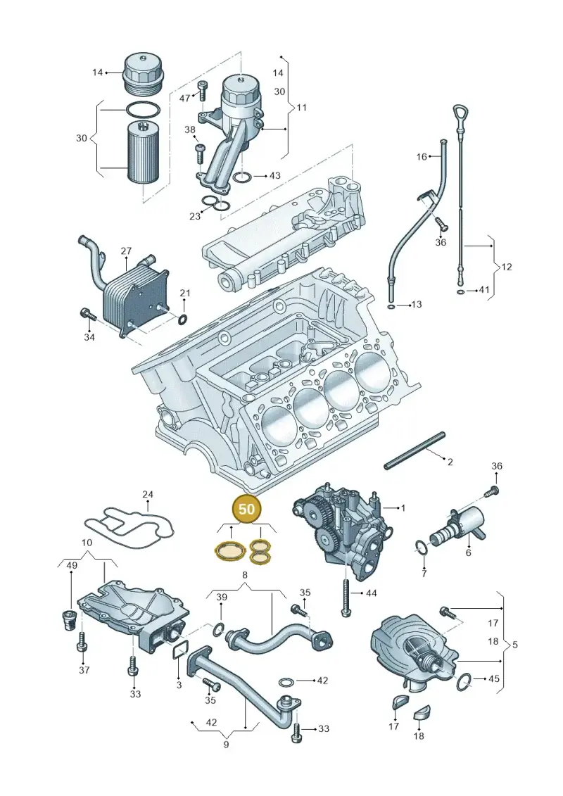 079198037 — Audi RS4 Av. qu. 4.2 (2012-2015) diagram 696115300, position 50