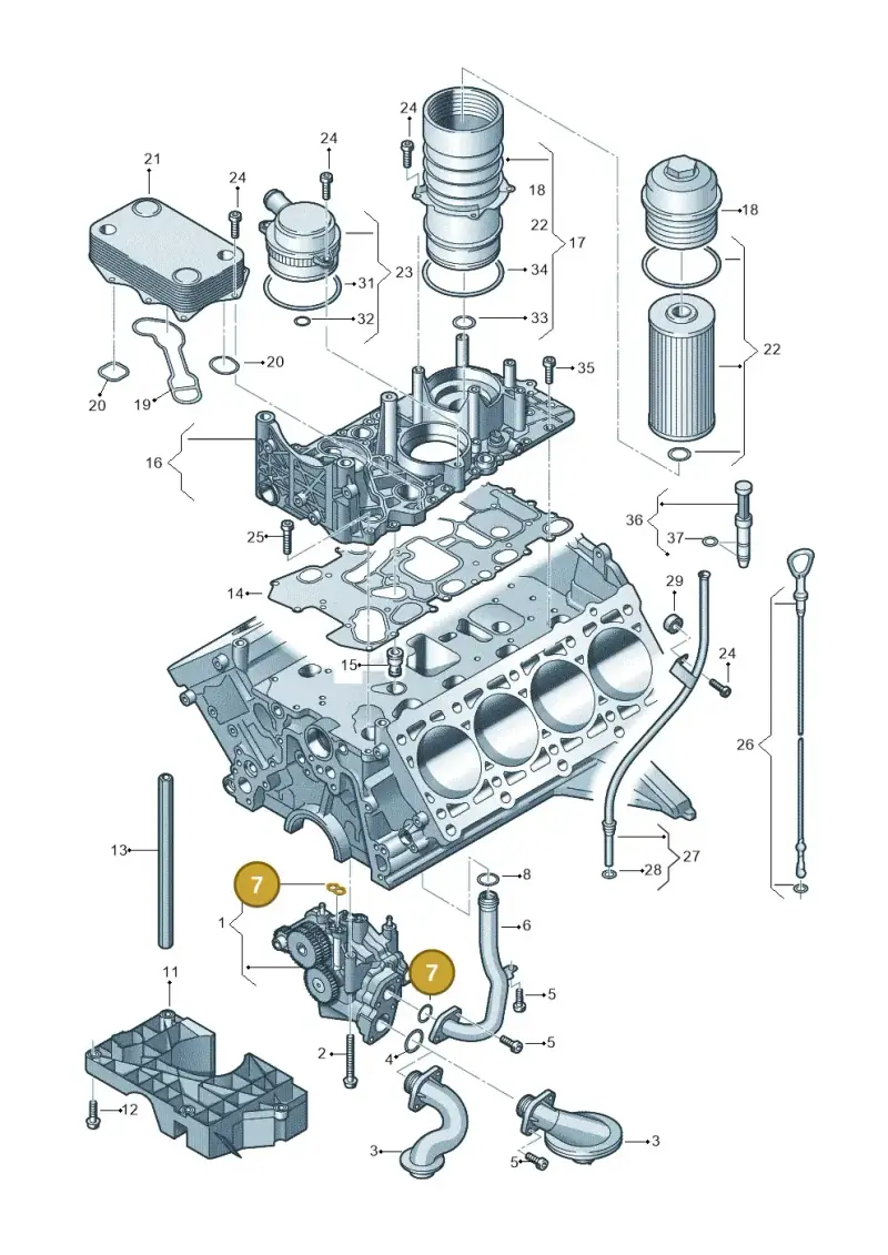 079198037 — Audi A8L qu. 3.0 TDI (2013-2018) diagram 696115800, position 7