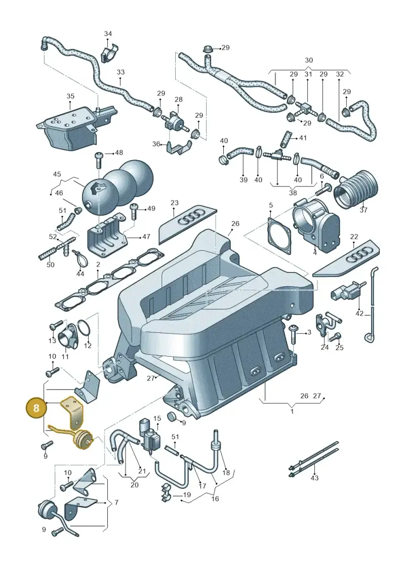 079198211A — Audi R8                08> (2007-) diagram 618133100, position 8