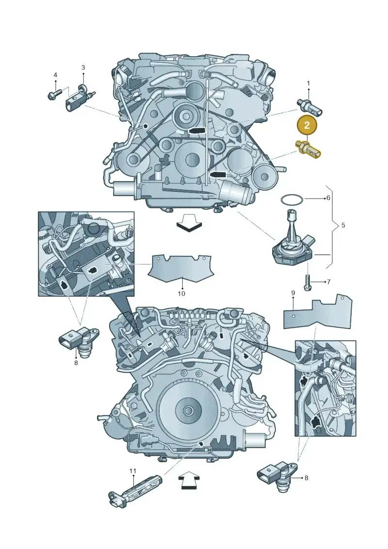 079919081 — Audi A8L qu. 3.0 TDI (2013-2018) diagram 696919850, position 2