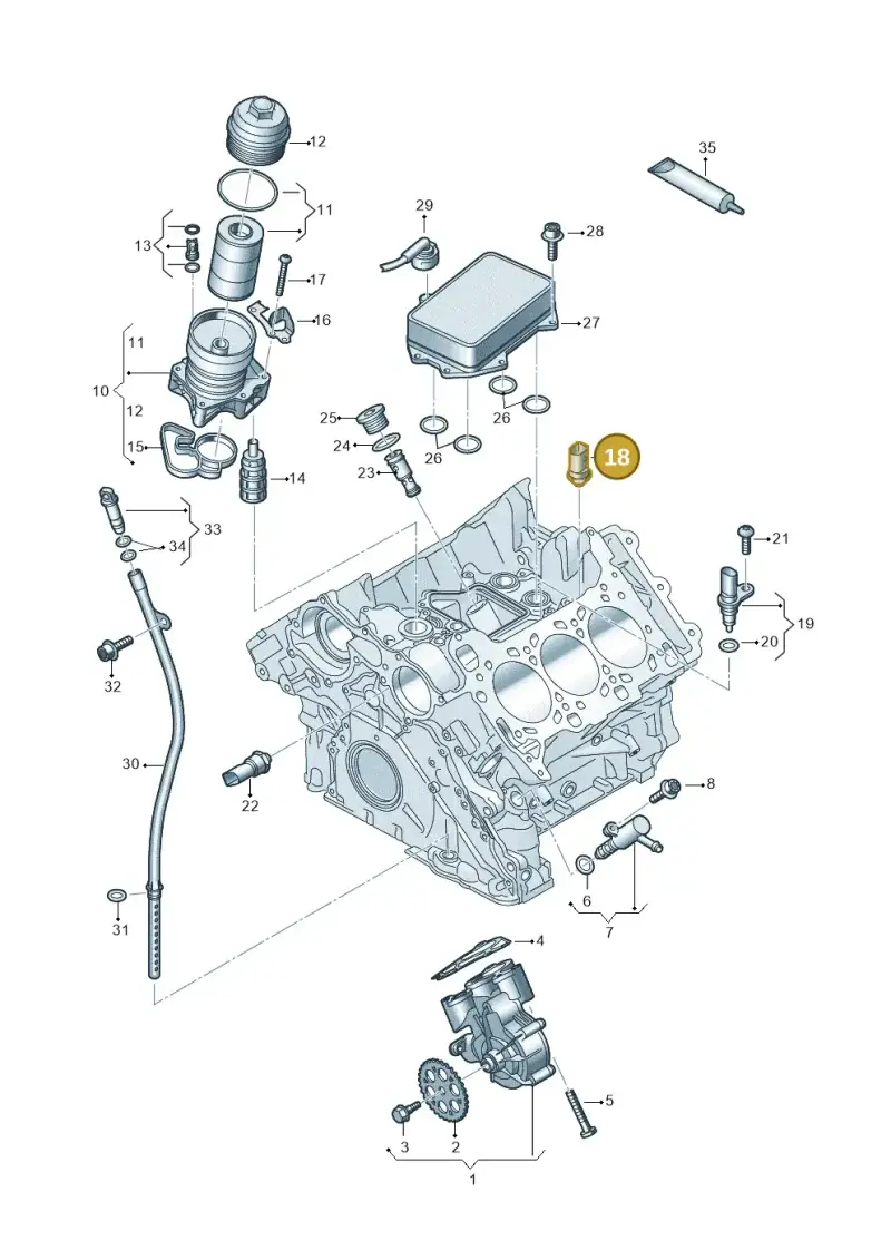 079919081D — Audi Q8 Quattro 3,0 (2018-) diagram 849115200, position 18