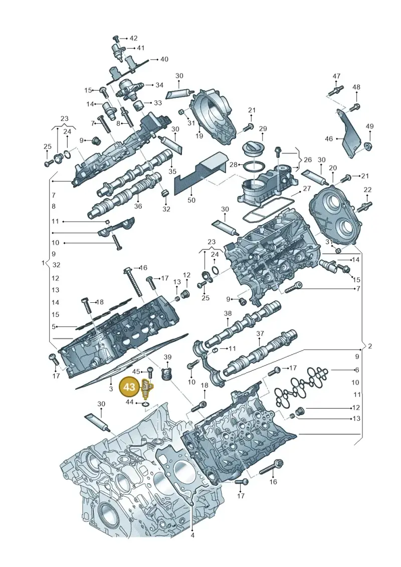 079919523B — Audi Q8 Quattro 3,0 (2018-) diagram 429103033, position 43